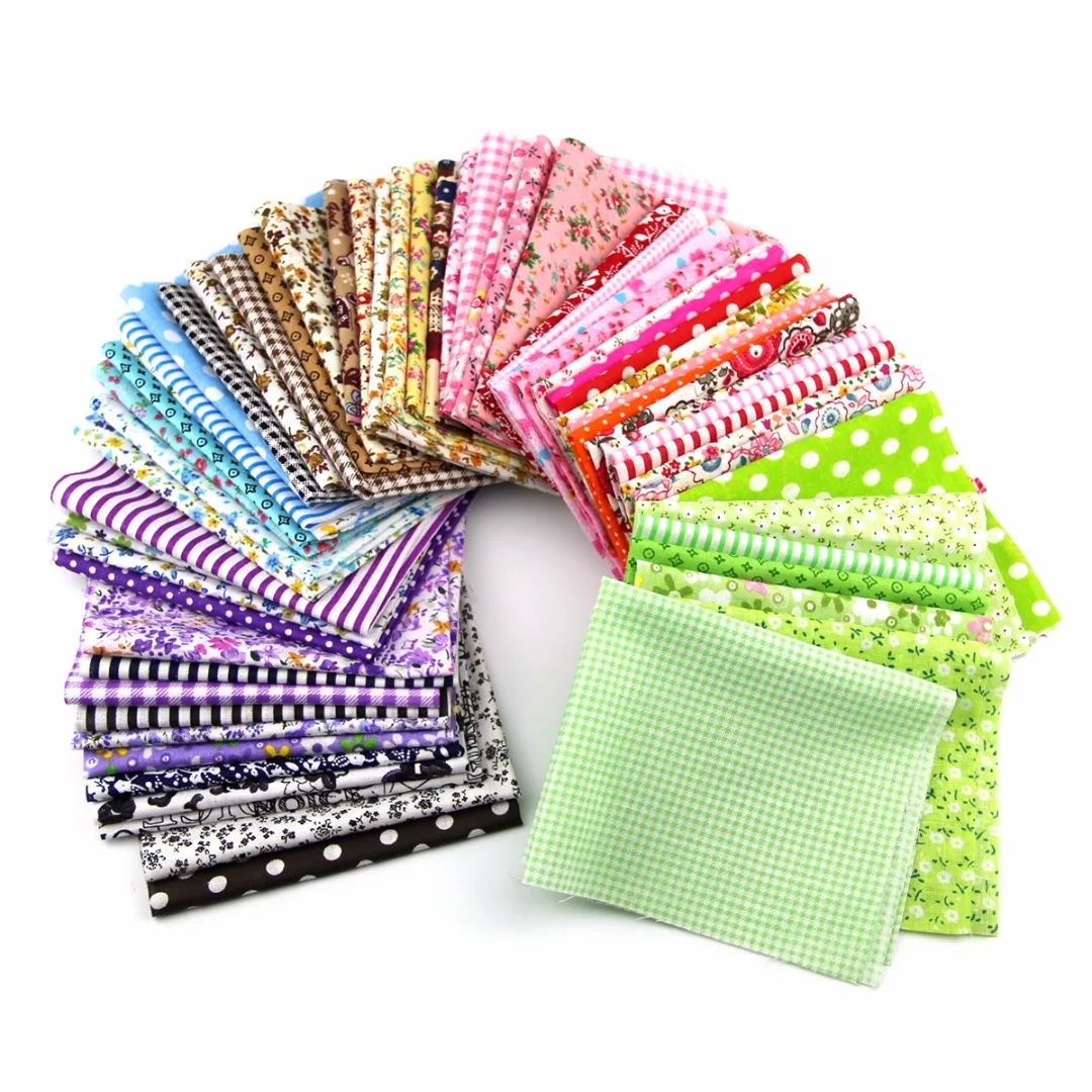 

60pcs/lot 10*10cm Mayitr Soft Cotton Quilt Fabric Bundle Patchwork Sewing Quilting Tissues Cloth for Doll Bed Sheets Crafts
