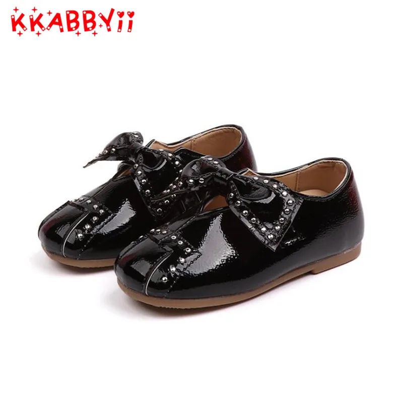 KKABBYII Kids Shoes Children's Boys Girls Leather Shoes Baby Black Patent Leather Princess Party