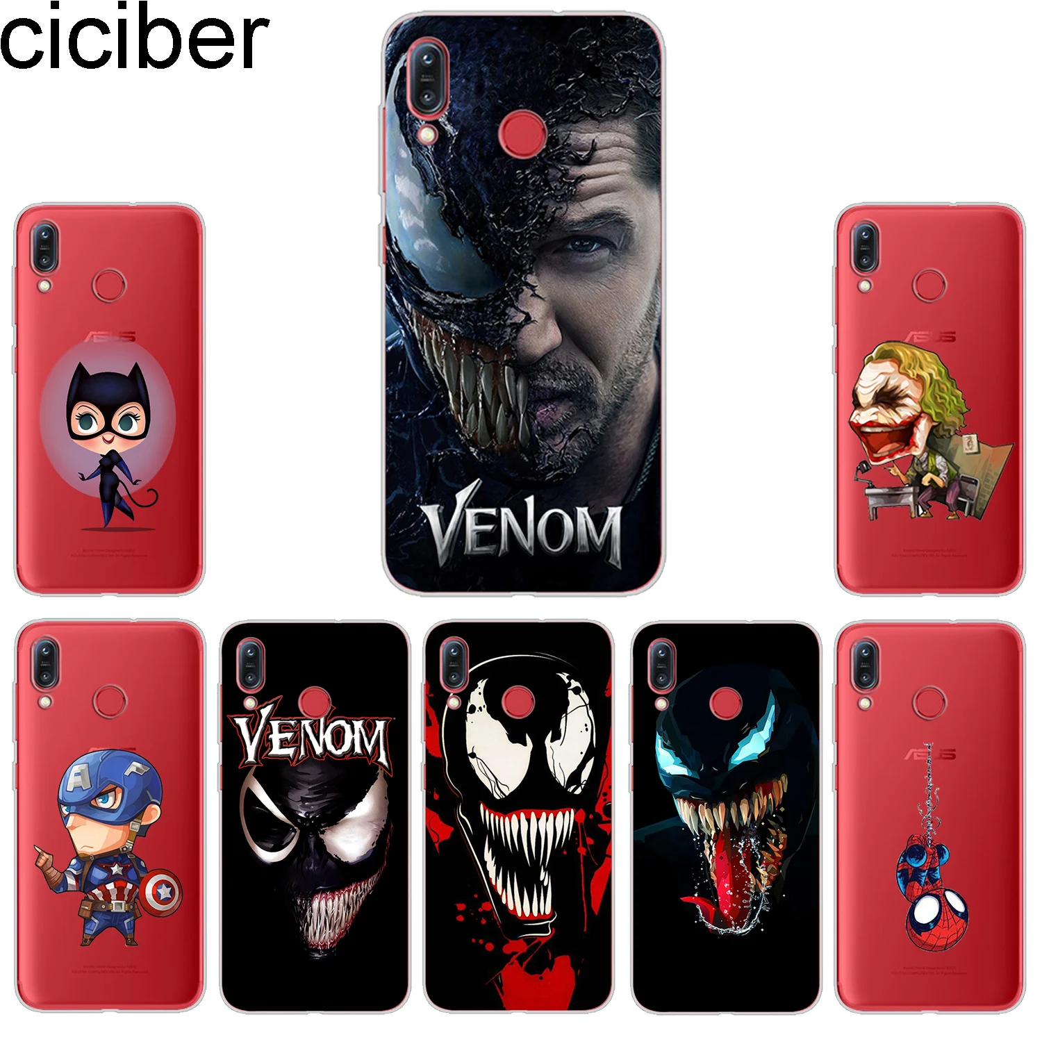 

ciciber Phone Cases For ASUS Zenfone Max Pro (M1) (M2) Case Soft Back Cover ZB601KL ZB602KL ZB631KL ZB633KL ZB555KL Marvel Venom