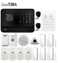 SmartYIBA Wi-fi Sem Fio IOS Android APP Controle do Sistema De Segurança Alarme de Movimento PIR Porta Abrir/Fechar Detector Azul Alarme Da Sirene Kits