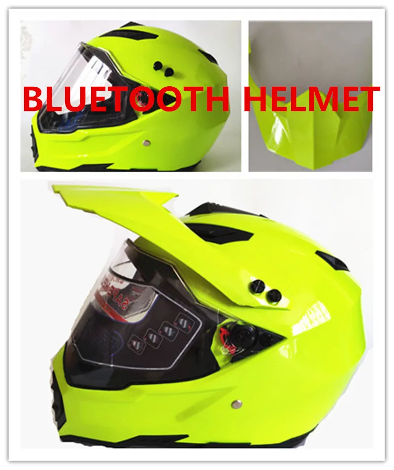 

Free shipping bluetooth Motocross helmet DOT approved full face helmets man cross off road motorcycle motobike capacete