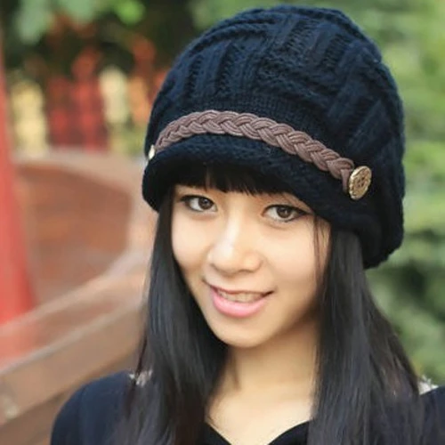 Fashion Women Braided Baggy Warm Winter Hat Beanie Knit Crochet Ski Slouch Cap Fashion Women Braided Baggy Warm Winter Hat Beanie Knit Crochet Ski Slouch Cap