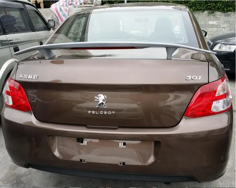 

NEW ABS PRIMER CAR REAR WING TRUNK LIP SPOILER FOR Peugeot 301 2013 2014 2015 2016 2017 (With LED LAMP)