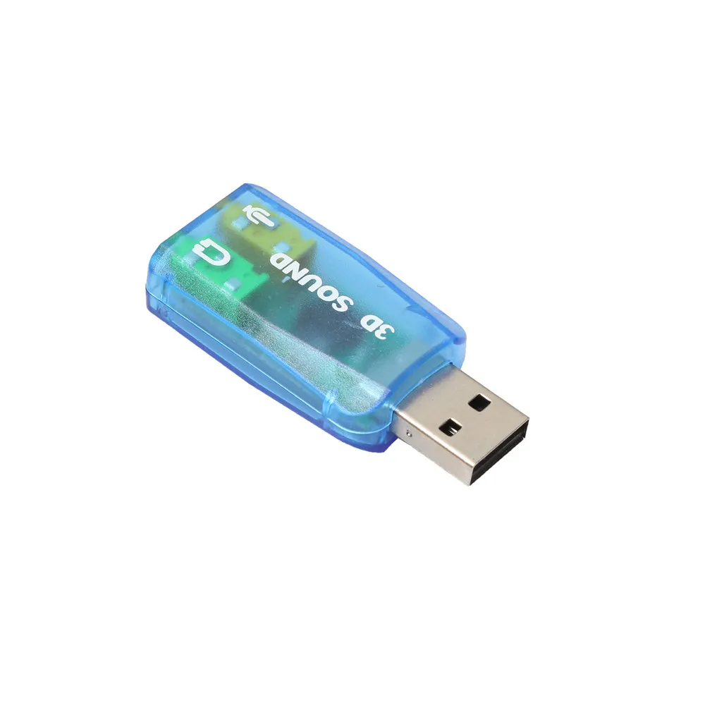 

Audio Adapter 3D Sound card 5.1 USB To 3.5mm mic headphone Jack Stereo Headset Drop Shipping