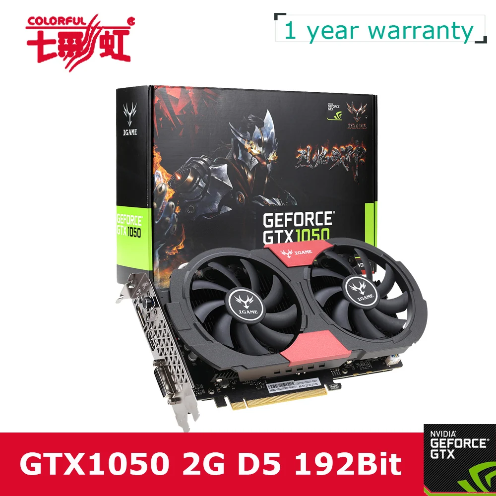 Colorful NVIDIA GeForce GTX iGame 1050 GPU 2GB 128bit Gaming 2048M GDDR5 PCI-E X16 3.0 Video Graphics Card DVI+HDMI+DP Port