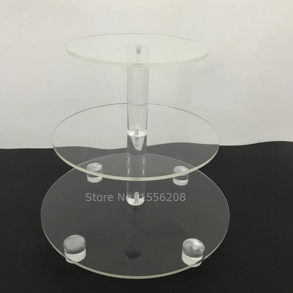 

1 PC Transparent Round 3 Tier Acrylic Cupcake Display Stand Cake Dessert Pastry Stand Acrylic Cupcake Holder With Base