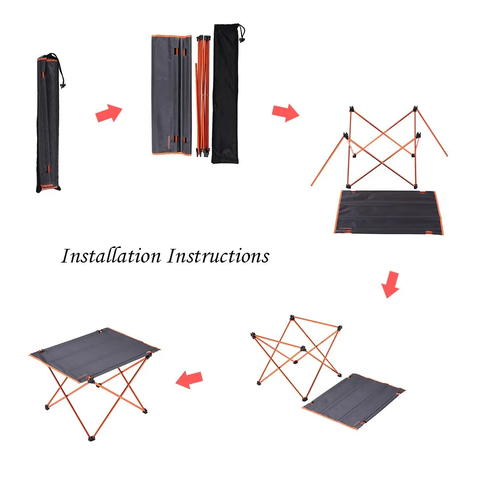 Mesa com Saco de Tecido Dobrável para Camping Dobrável de Alumínio ao ar Mesa Livre Portátil Ultraleve Oxford Caminhadas Picnic 12 Esporte e Lazer