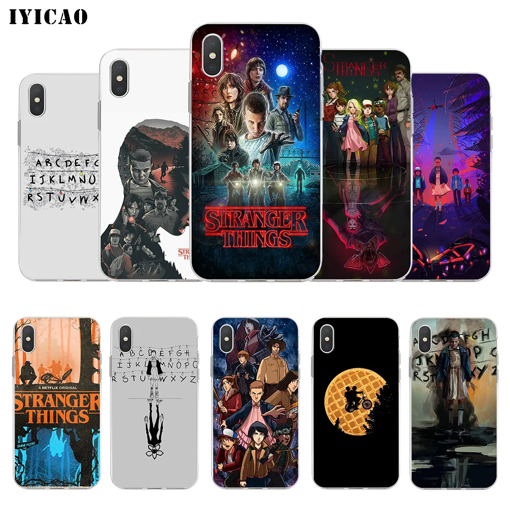 

IYICAO Stranger Things Soft Silicone Phone Case for iPhone X XR XS MAX 6 6s 7 8 Plus X 5 5S SE TPU Cover