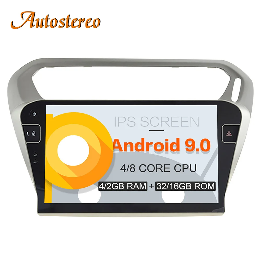 Top Android 9 car GPS navigation multimedia For PEUGEOT 301 For Citroen Elysee 2014+ radio tape recorder auto stereo no DVD player 0