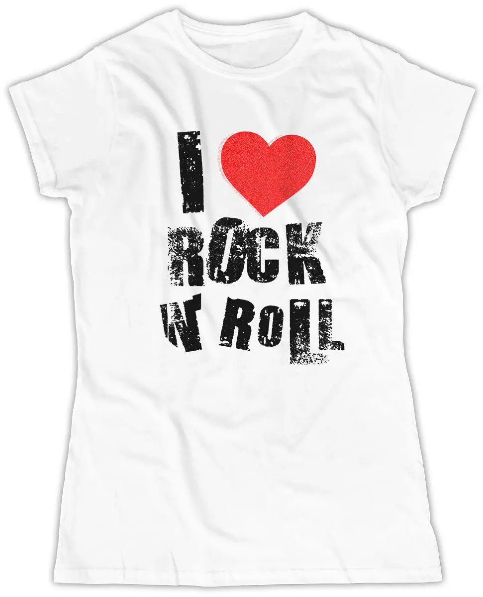 I love Rock n Roll T Shirt Celebrity Tee Womens Rocknroll TshirtT