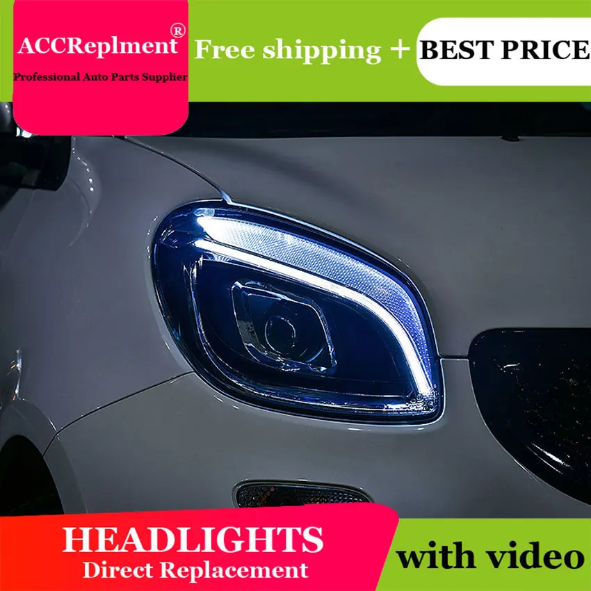 car styling For BENZ smart headlights angel eyes 2015 2018 For BENZ