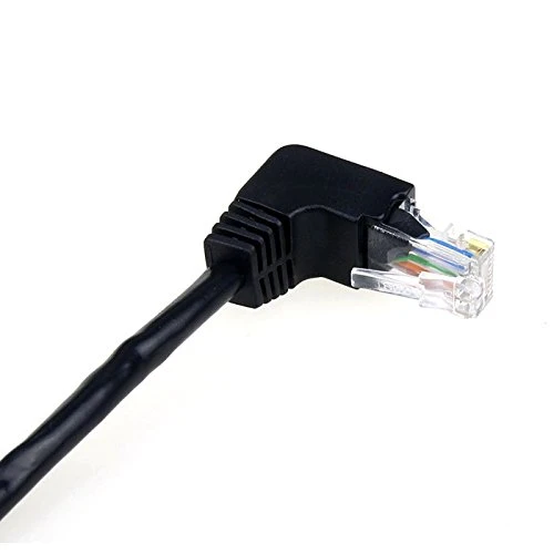 CY Chenyang Down Angled 90 Degree 8P8C FTP STP UTP Cat 5e Male to Female Lan Ethernet Network Extension Adapter Lysee Data Cables 