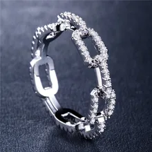 Huitan Creative Chain Design Women Ring With Micro Paved Destiny Link Couple Ring For Girlfriend&Boyfriend Hot Selling Items цена Huitan Creative Chain Design Women Ring With Micro Paved Destiny Link Couple Ring For Girlfriend&Boyfriend Hot Selling Items цены онлайн