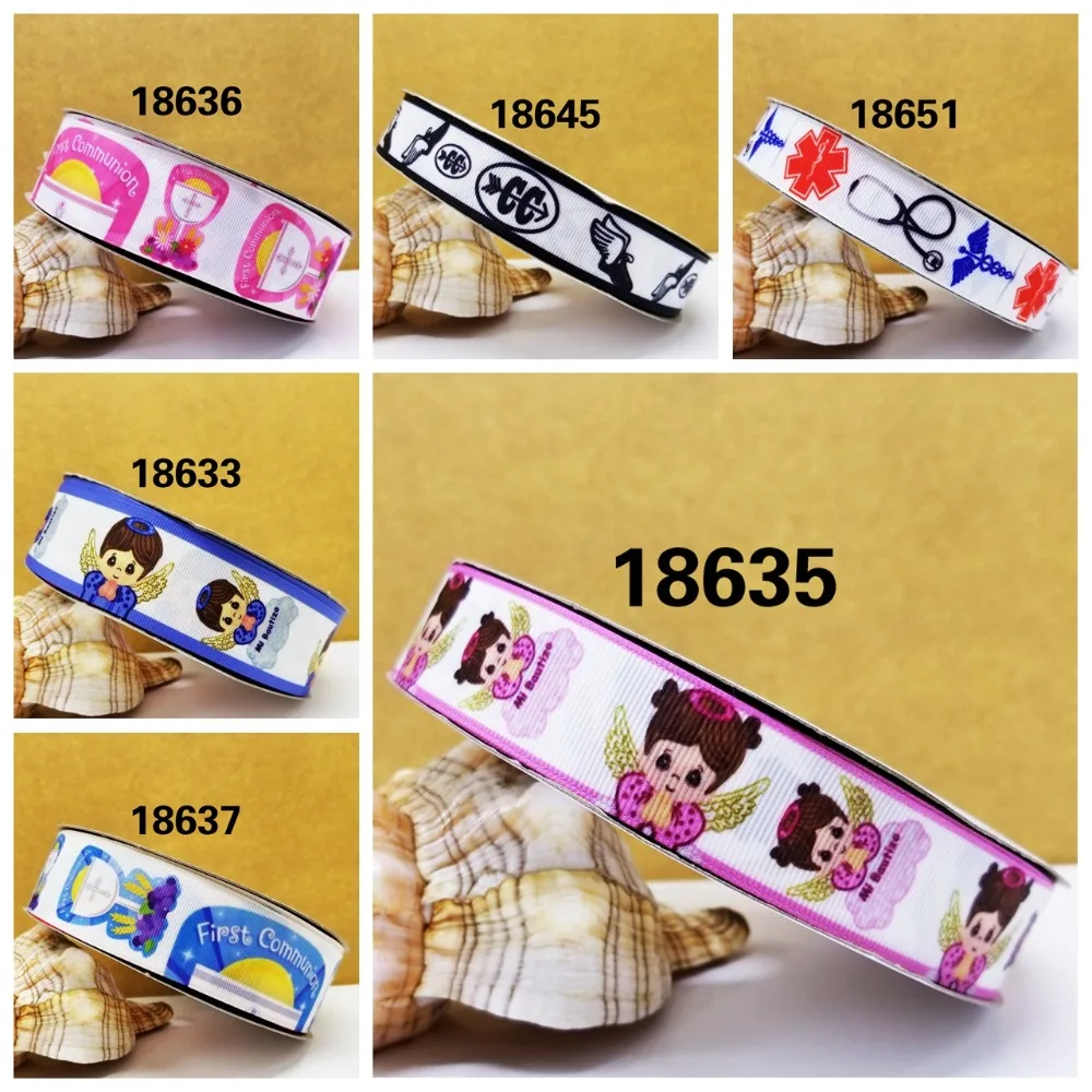 

Cartoon printed grosgrain ribbon ,satin ribbon 10 yards . 18633-