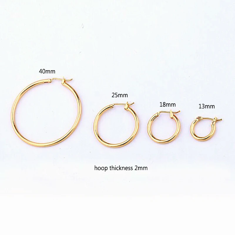 Peri'sBox Steampunk Gold Sliver Plated Round Hoop Earrings Statement Small Big Earrings Hoops Minimalist Earrings 13mm 18mm 25mm - Image 5