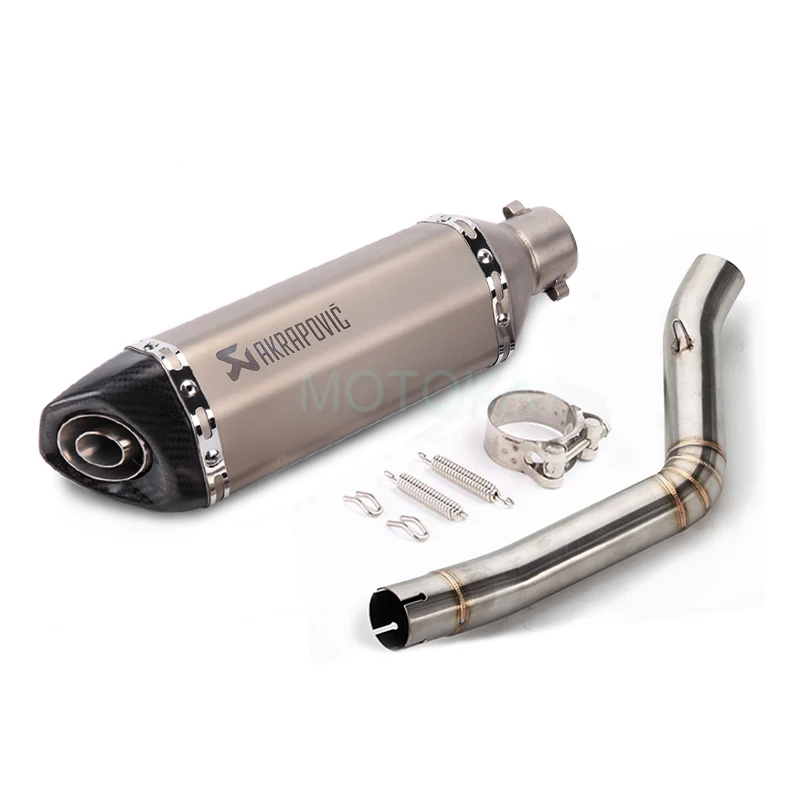 TRK502 Motorcycle Exhaust Pipe Universal Akrapovic Racing Full Exhaust System Set Motorbike Middle Link Pipe For Benelli TRK 502 TRK502 Motorcycle Exhaust Pipe Universal Akrapovic Racing Full Exhaust System Set Motorbike Middle Link Pipe For Benelli TRK 502