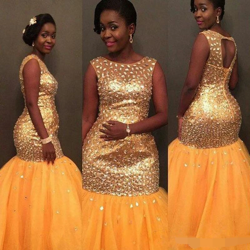 

Elegant Crystals O Neck Mermaid Tulle Long Special Occasion Formal Women Evening Dress 2019 abiye robe de soiree Prom Dresses