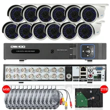 OWSOO 1500TVL уличная камера безопасности 16CH 720P AHD DVR 2T HDD HDMI P2P Onvif наблюдения DVR 12*720P CCTV IR камера