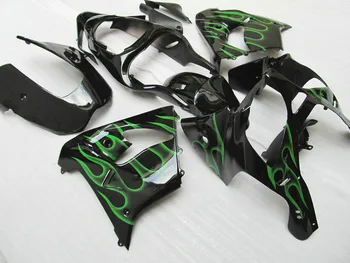 

Abs green flames Fairings For Kawasaki Ninja Zx9r 2003 2002 02 03 Glossy style Fairing kit EMS free xl95