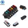 Caja de fusibles de cuchilla para coche, portafusibles estándar de circuito de 6 vías, DC 12V/24V, con 6 Uds., 3A-30A ► Foto 1/6