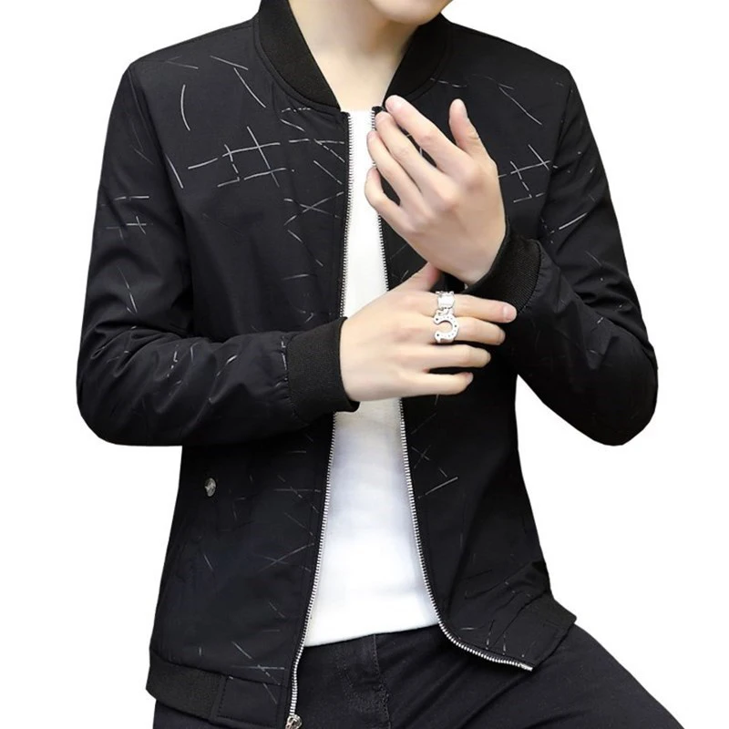 

2019 Spring Autumn Hip Hop Jacket Men Slim Fit Printed Pilot Bomber Jacket Men's Stand Collar Coats Male Clothing Plus Size 4XL