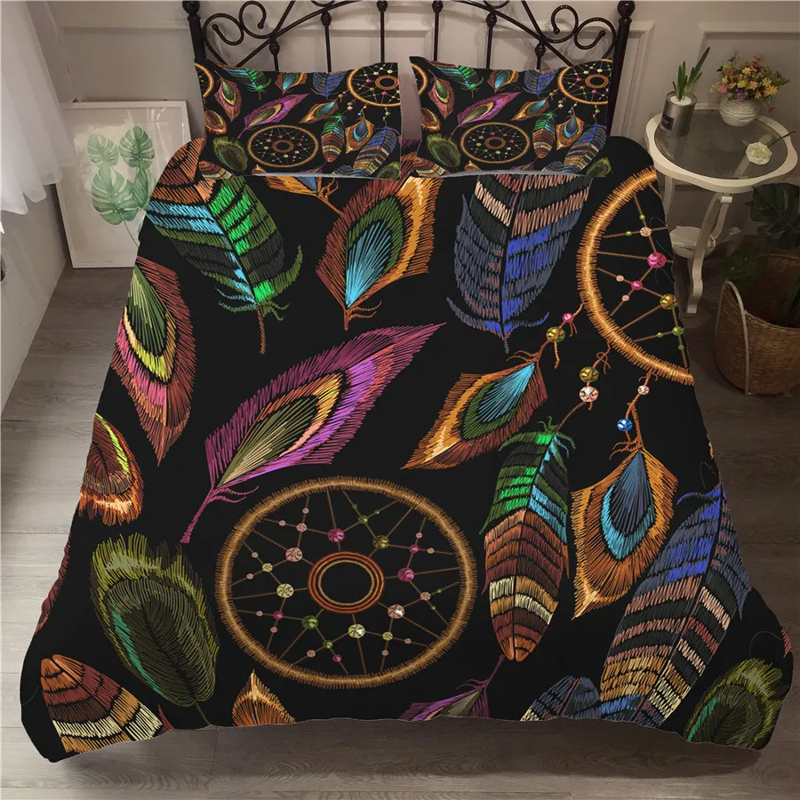 

Bedding Set 3D Printed Duvet Cover Bed Set Dreamcatcher Bohemia Home Textiles for Adults Bedclothes with Pillowcase #BMW09