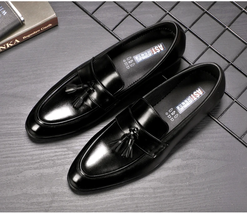 Men's Leather Casual Shoes Oxfords Wedding Shoe Moccasins Men Driving Shoes' Slip-On Genuine Leather Shoes Men Big Size Loafers (5)