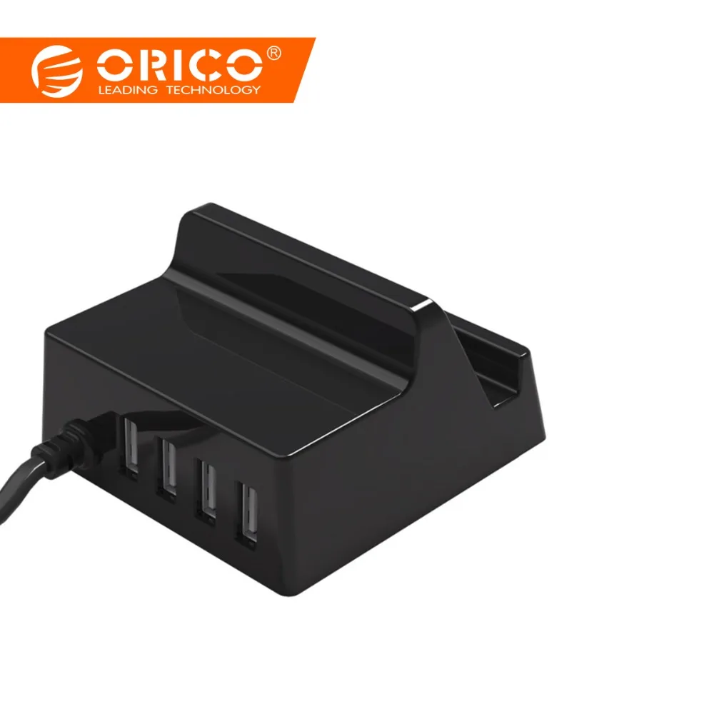 

ORICO 4 Ports USB Charger Holder 5V 4A 20W Desktop Smart Charger with Phone / Tablet Mount for Samsung iPhone Power Bank