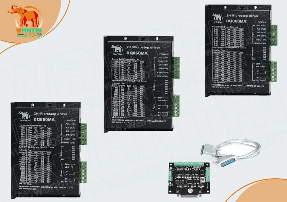 Высокое качество ЧПУ 3 оси Wantai Драйвер шагового двигателя 80VDC/7.8A, 256 micsteps, шаговый электродвигатель постоянного тока DQ860MA