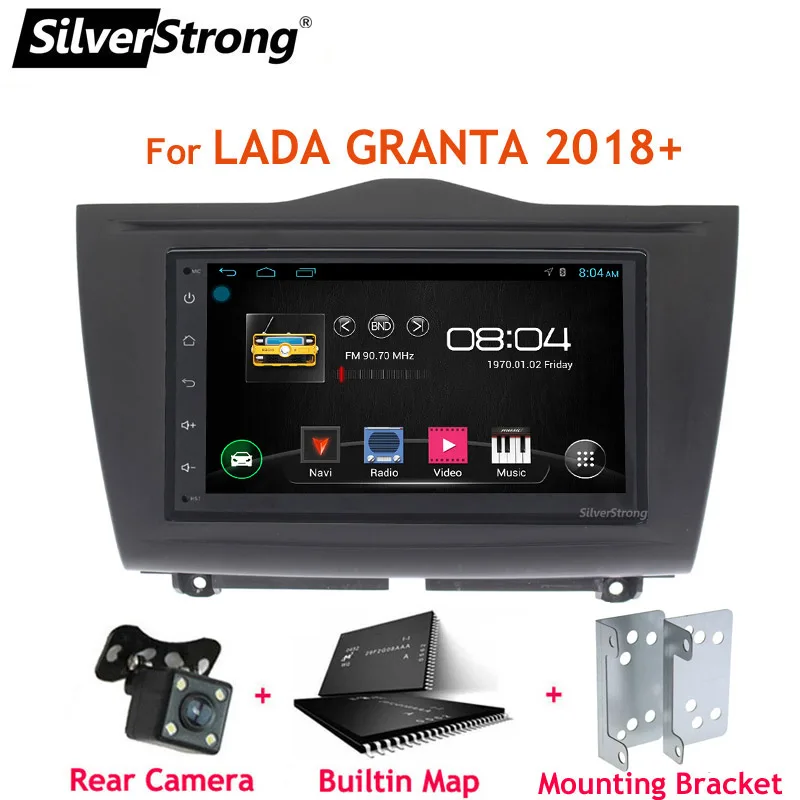 SilverStrong четырехъядерный 7 'ƈDIN Android9.0 автомобильный DVD LADA Granta универсальное