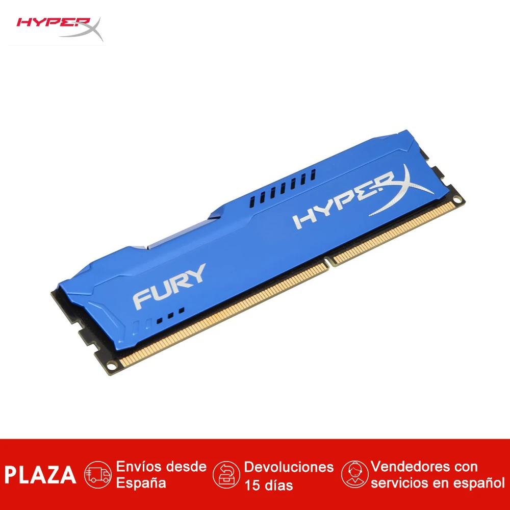 

HyperX FURY Blue 4GB 1600MHz DDR3, 4 GB, 1 x 4 GB, DDR3, 1600 MHz, 240-pin DIMM, Azul