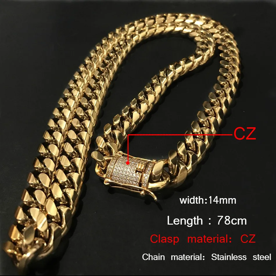 14mm cz necklace gold