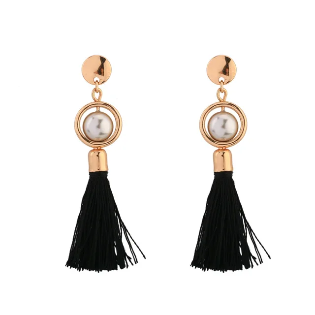 Beautiful Bohemian Jewelry Tai Circle With Pearl Beautiful Bohemian Jewelry Tai Circle With Pearl Black Thread Tel Earrings Boucle D