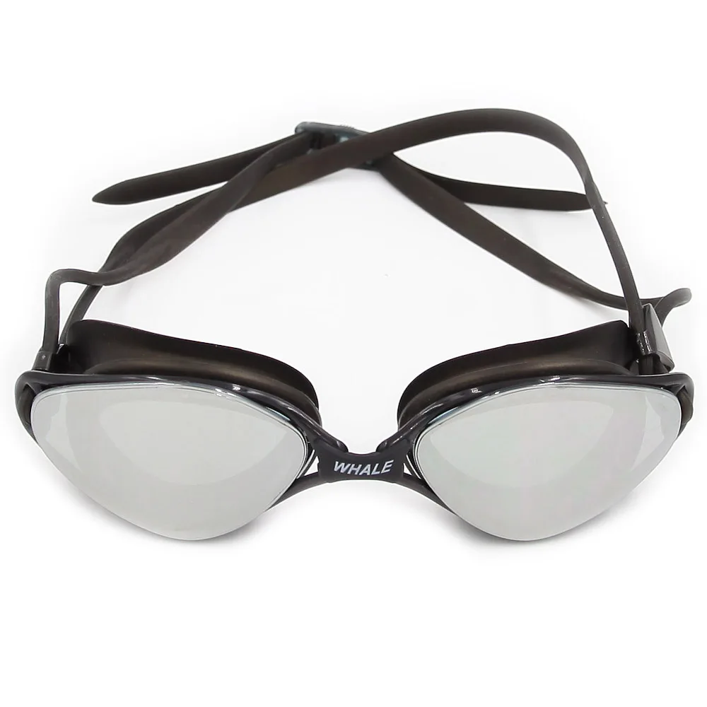 Кит Мужчины Женщины Профессиональные Взрослые водонепроницаемые противотуманные линзы очки для плавания наружные УФ силиконовые очки для плавания оптика в бассейне - Цвет: Серебристый