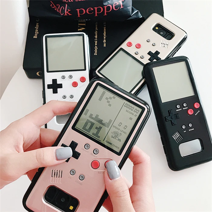 Retro Gameboy Tetris Phone Case For Samsung Galaxy S9 Plus S8 Case Play Game Console Cover Siliconen mobile shell coque Retro Gameboy Tetris Phone Case For Samsung Galaxy S9 Plus S8 Case Play Game Console Cover Siliconen mobile shell coque