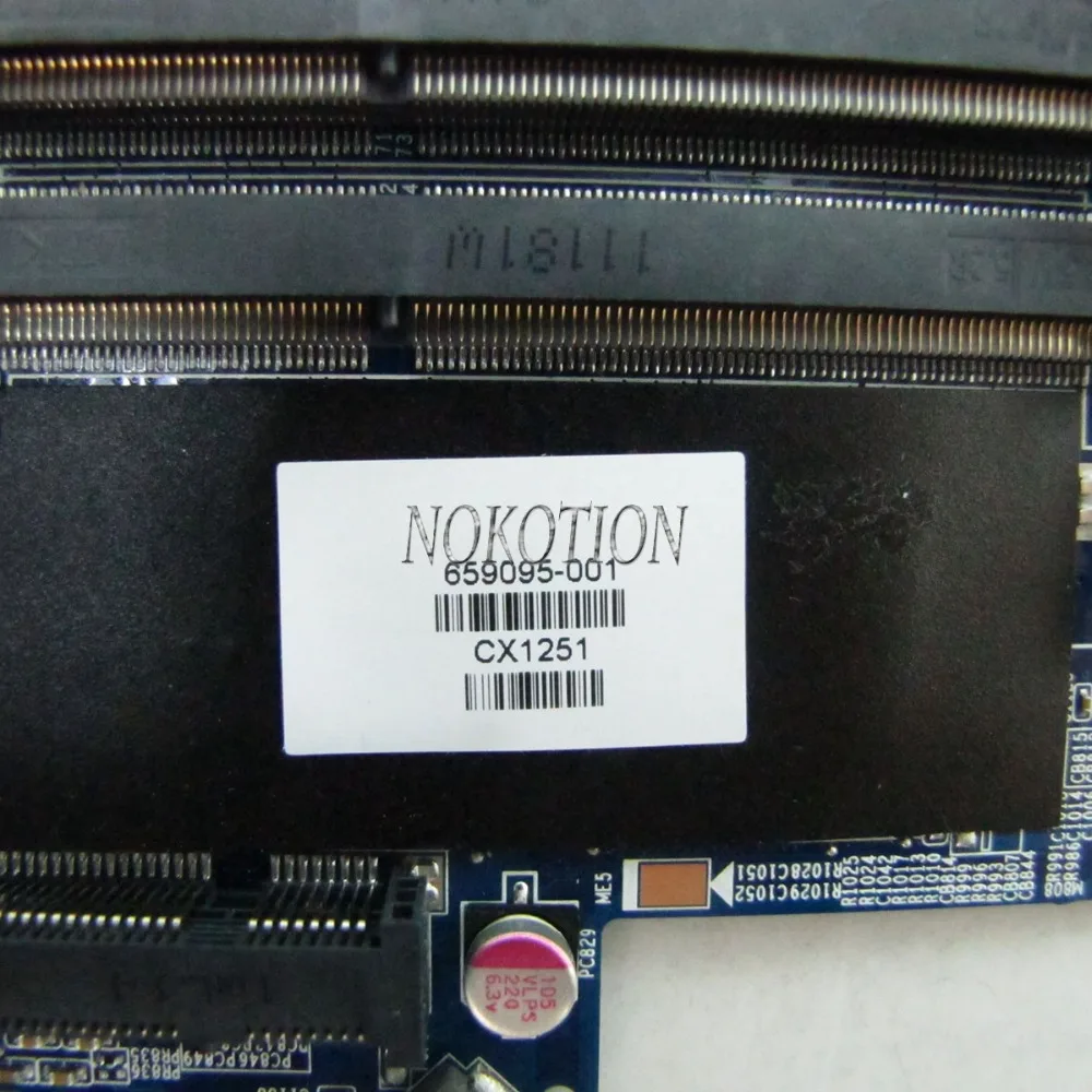 Nokotion 659095-001 اللوحة لابتوب hp dv7-6000 hm65 ddr3 hd 6770 متر الرسومات اللوحة اختباره بالكامل