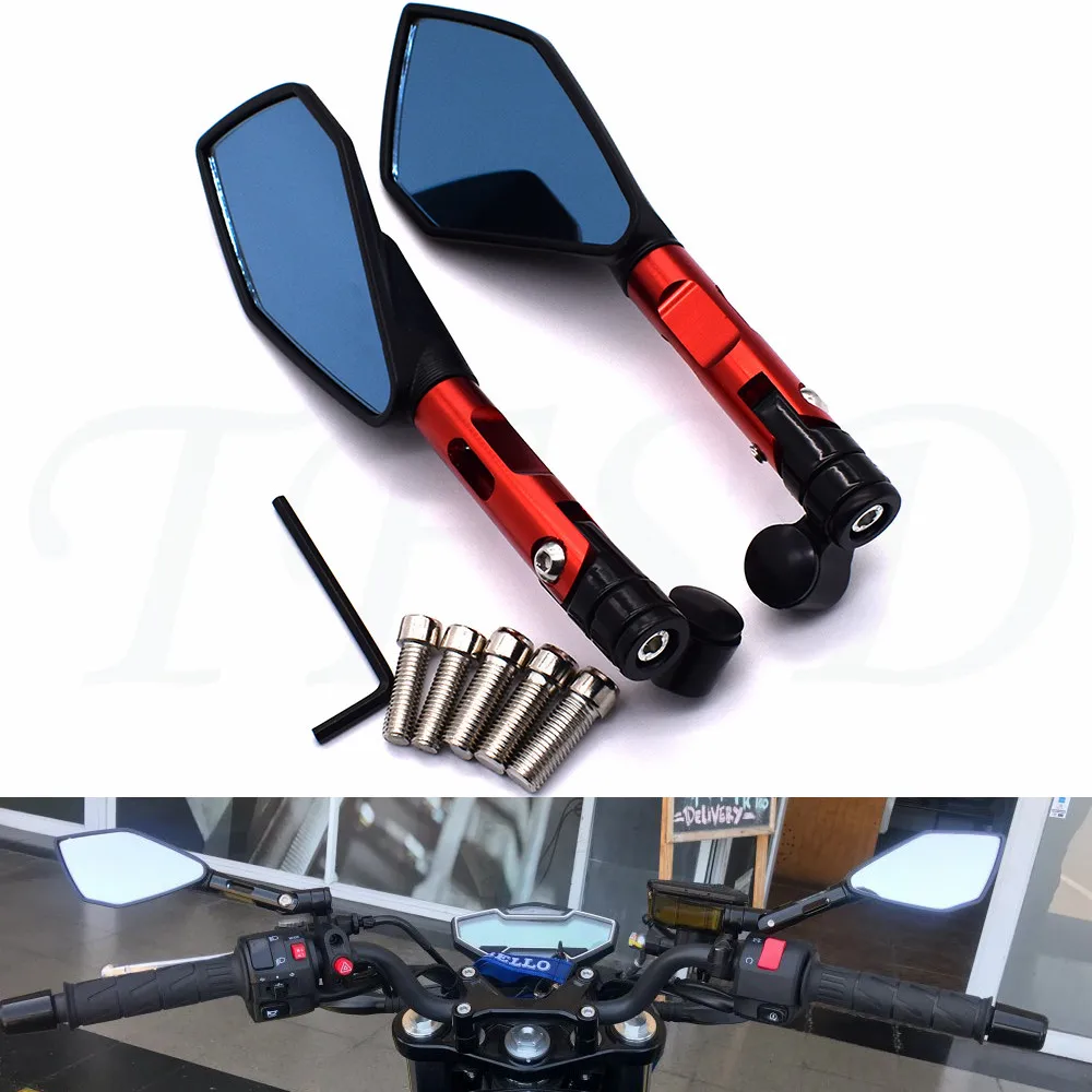 

8mm 10mm Universal Aluminum Motorcycle rearview mirror For Honda CBR 600 F2 F3 F4 F4i 900RR CB 599 600 919 VTX1300 NC700 S/X