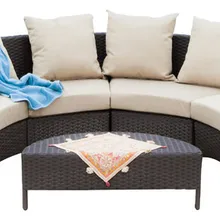 Всепогодный плетеный диван для внутреннего дворика 5 Шт плетеный диван секционный набор