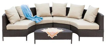 

All Weather Outdoor Rattan Patio 5pcs Wicker Sofa Sectional Set