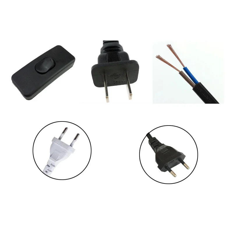 1,8 м ЕС США переключатель линии кабельный выключатель шнур для светодиодный лампы с кнопкой переключатель света переключение Белый Черный удлинитель провода