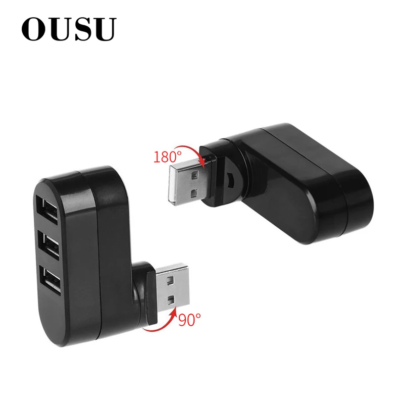 

OUSU High Speed 270 Degree Rotatable Multi USB Hub 2.0 3 Ports USB Splitter mini USB hab For Notebook Computer PC Accessories