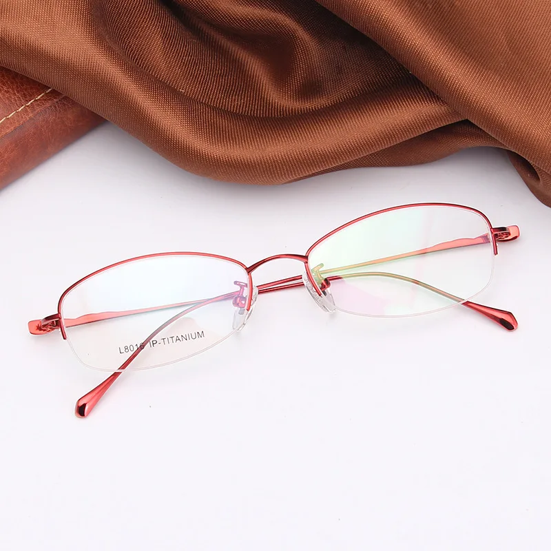 New Pure Titanium Women's Glasses Frame Ultra Light Without Foot Set Personality Fashion Myopia Temperament White Collar | Аксессуары