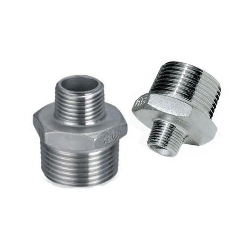 1-1/2"x1" Male to Male Hex Nipple Threaded Reducer Pipe Fitting SS SUS304 BSPT 