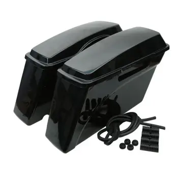 

Left Right Vivid Black ABS Hard Saddle Bags Saddlebags For Harley Touring Models FLT FLH 94~13 Softail Dyna Sportster Glide