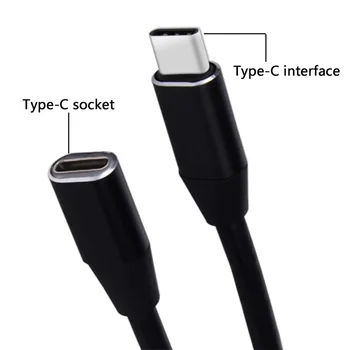 

1M USB C Type-C Male to Female Extension Cable Type-C Interface to Jack Socket USB C Charging Extensor Wire Connector