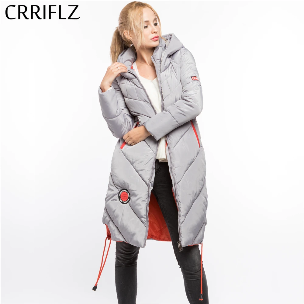 CRRIFLZ Зимняя распродажа длинная модная Высококачественная теплая зимняя куртка