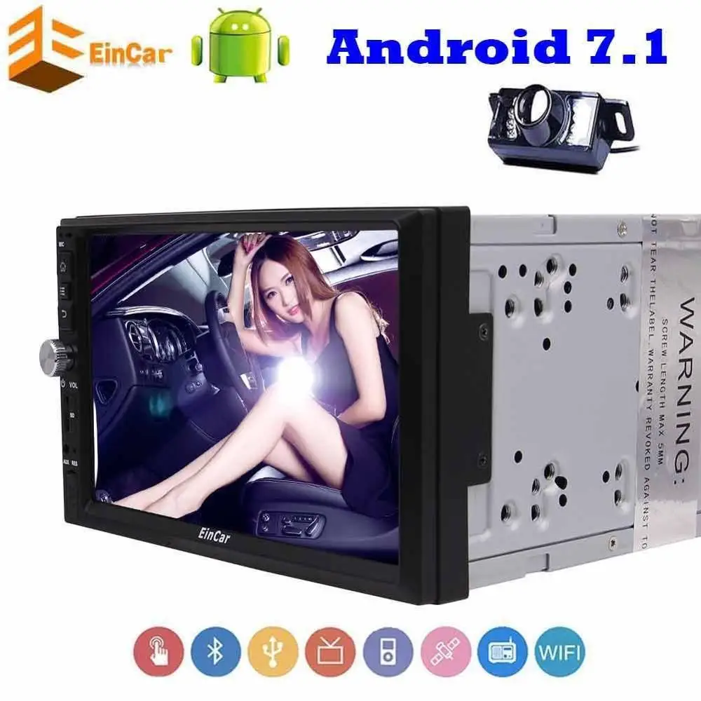 Eincar Android 7,1 четырехъядерный Автомобильный аксессуары 2Din головное устройство в тире автомобильный стерео 7 ''авто радио Поддержка gps/wifi+ камера заднего вида