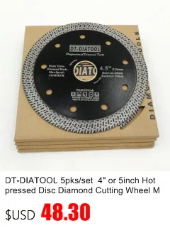 DT-DIATOOL 2 шт 4,5 дюймов Diamond горячего прессования узкий Turbo режущие диски Dia115MM резка диск сегмент с защитой кладки