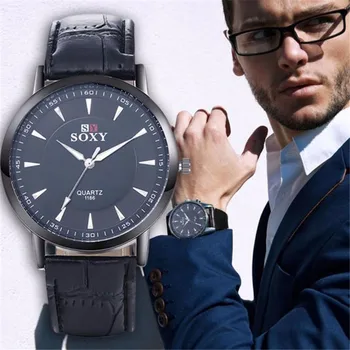 

Irisshine i0856 Watch Man gift brand luxury Mens Stainless Steel Leather Band Analog Quartz Fashion Military Wrist Watch