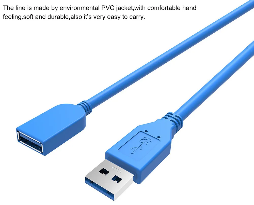 Robotsky USB3.0 кабель-удлинитель USB 3,0 кабель для синхронизации данных с разъемом для быстрой скорости для ноутбука, настольный компьютер, принтер, жесткий диск